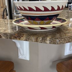 Ceramic Bowl & Plate Made By Michael Storm (One Life To Live Actor)