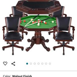 Hathaway Kingston  3 In 1 Round Poker/Pool Table