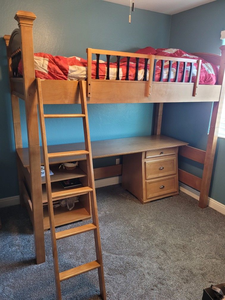 Bombay Twin Size Loft Bed- Includes Mattress