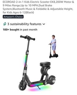 Black kids electric scooter