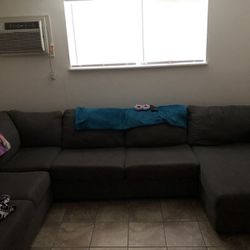 Gray Sectional Couch With Pillows  300 Obo