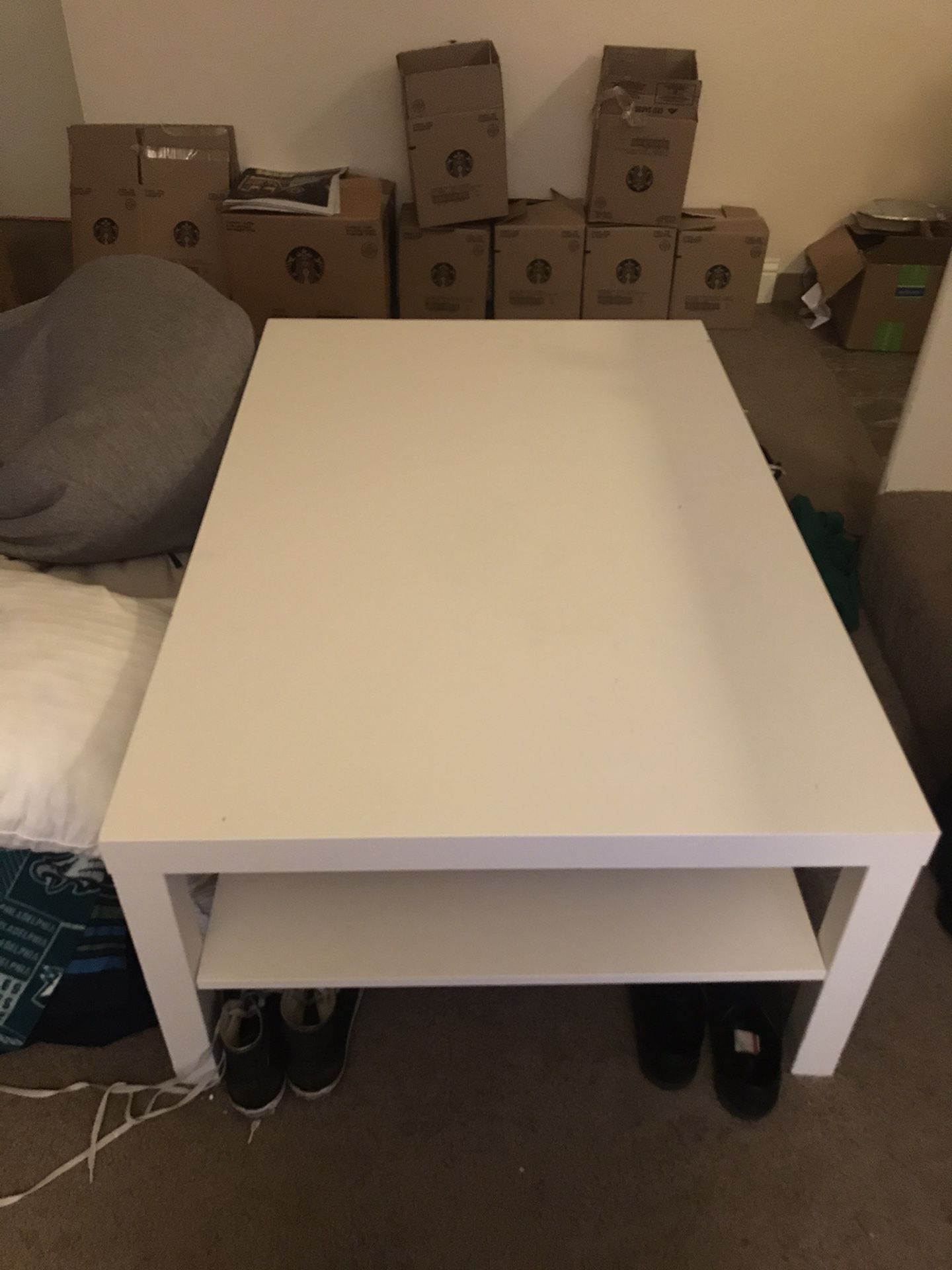Large white coffee table