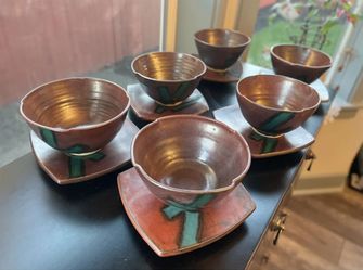 Heavy Handmade pottery Bowl and Plate Sets