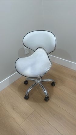 Adjustable Rolling Stool with Backrest