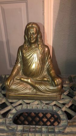 Gold-Tone Meditating Figure Statue