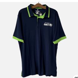 NFL Fanatics Seattle Seahawks Colorblock Short Sleeve Polo 