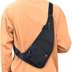 Waterproof Sling Crossbody Bag For Men - Slim Chest Backpack Man Purse For Travel Hiking (50% Off)