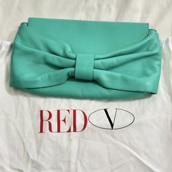 Valentino RedV Mint bowknot genuine leather clutch 