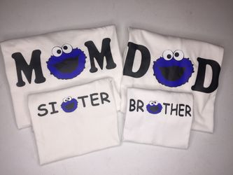 Cookie Monster Birthday shirts personalized/Camisas personalizadas de cumpleaños
