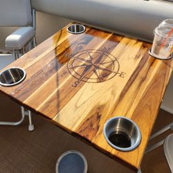 Custom Engraved Teakwood Marine Table Tops
