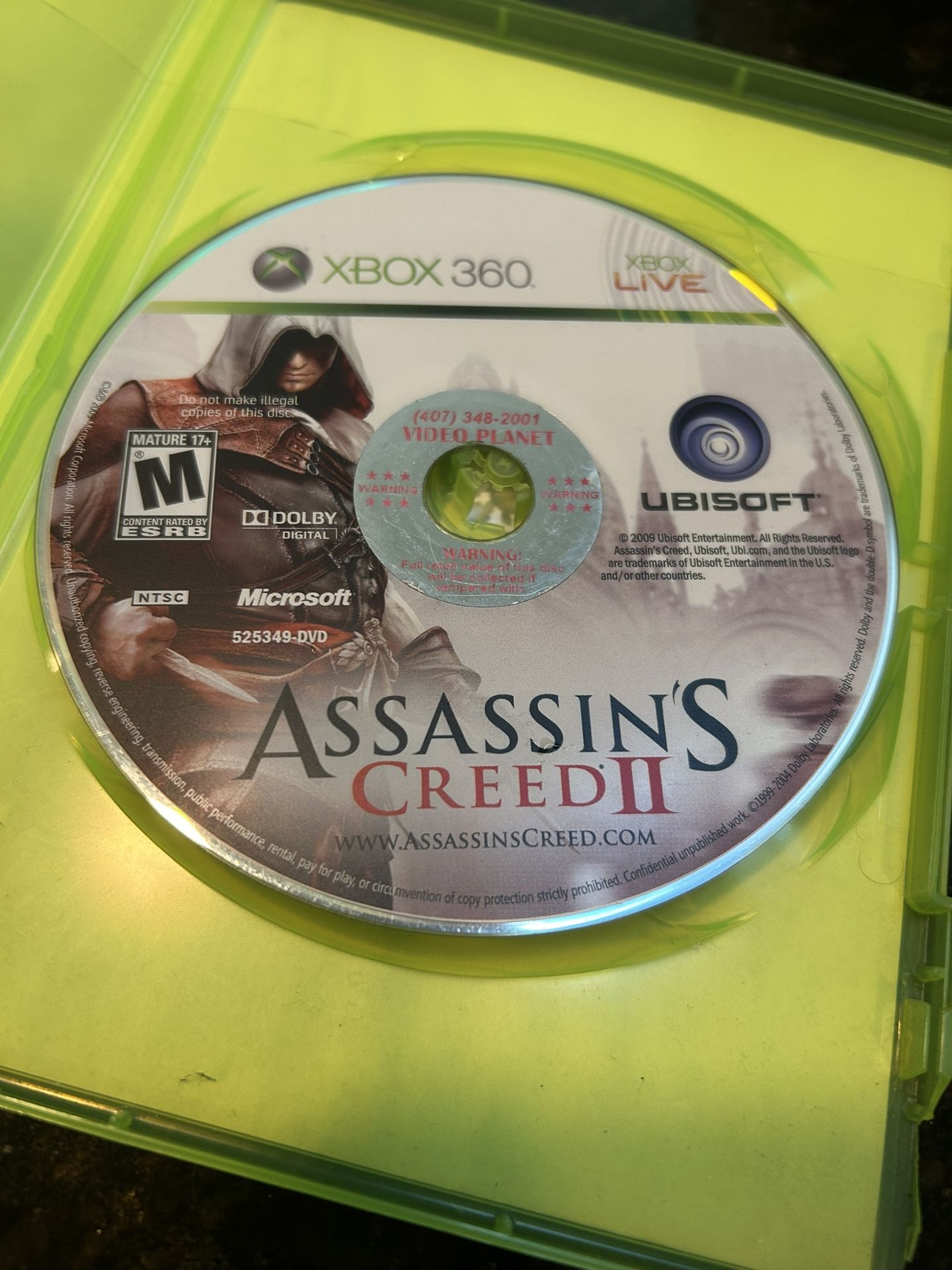 Assassin's Creed II 2 (Microsoft Xbox 360) Disc Only
