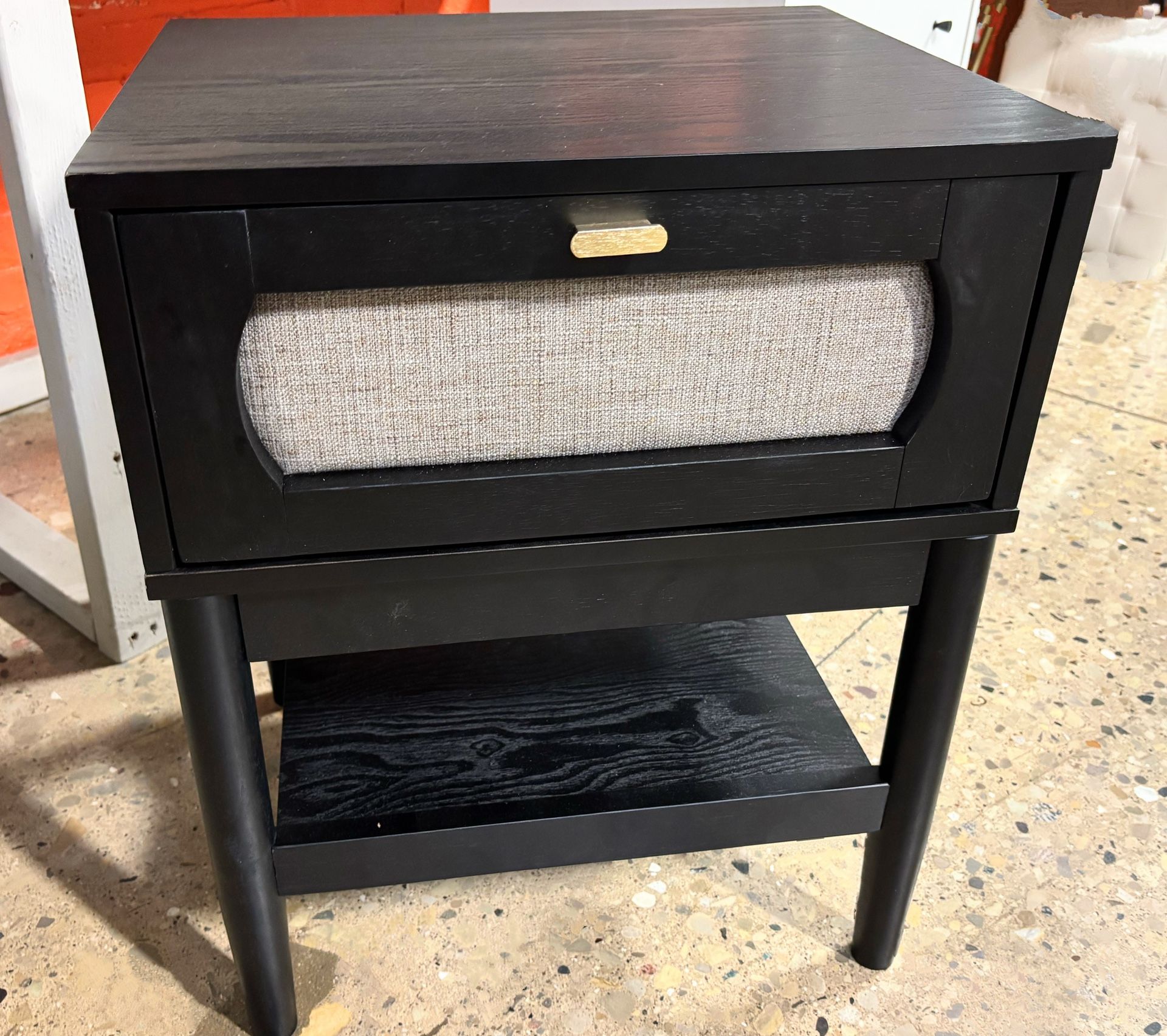 New Black 1 Drawer Accent Side Table or Nightstand