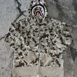 Bape Desert Camo Full Zip Shark Hoodie🐪