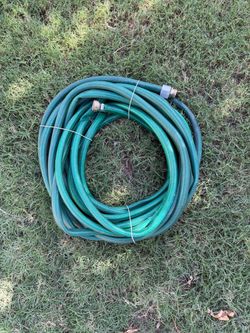 Green Garden Hose with Metal Fittings 50 Foot