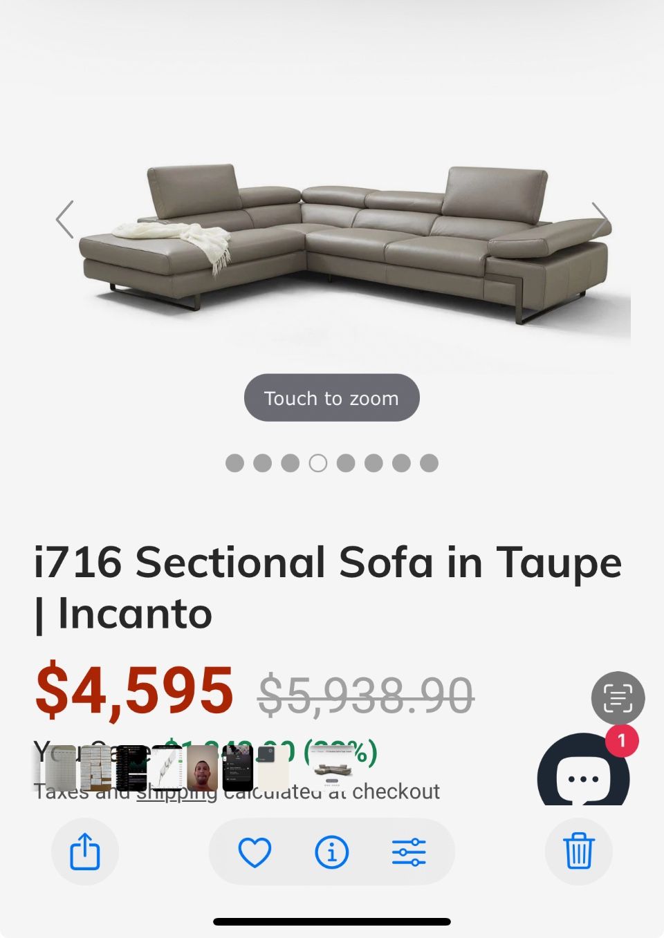 Copenhagen Gray Leather Sofa