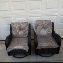 Brown Patio Chair Set Patio Swivel Rocking Chairs Patio Rocking Chairs 360 Swivel Rocking Patio Chairs Brand New 2 Piece