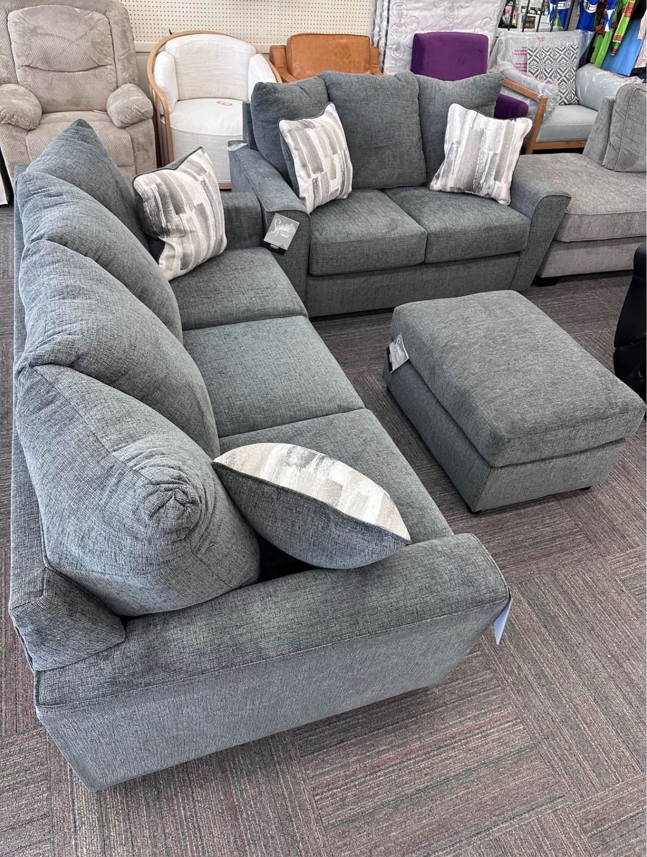 Brand New Living Room Set, Sofa, Loveseat, Ottoman,Pay Down, Take now with Finance