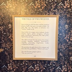 Smallwoods Two Wolves Wood Frame Art In Birch