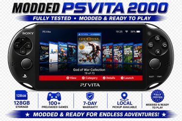 🔥 Sony PlayStation PS Vita PCH-2000 Black — Preloaded Games, Ready to Play + 7-Day Warranty 🔥