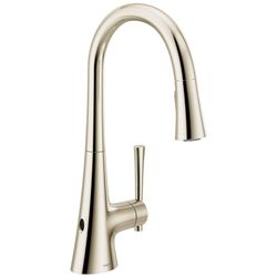 Brand new  Moen Kurv 1.5 GPM Single Hole Pull Down Kitchen Faucet with Hands Free Capability Polished Nickel 