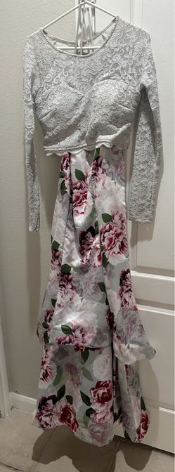 Teeze Me lace and floral gown