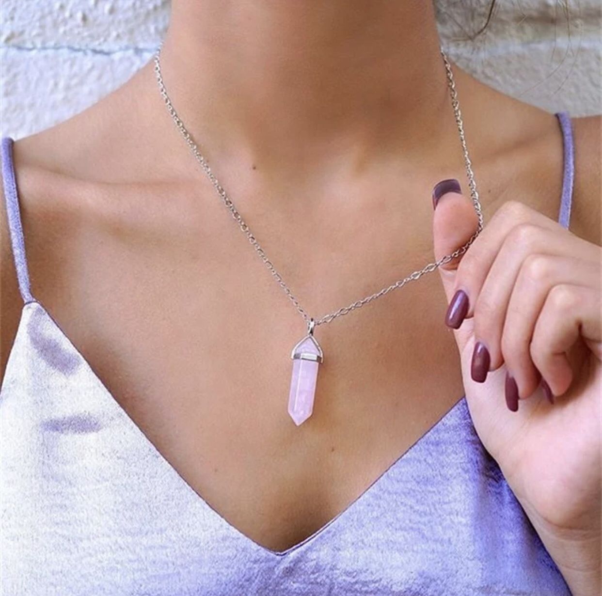 New Rose Quartz Gemstone Necklace