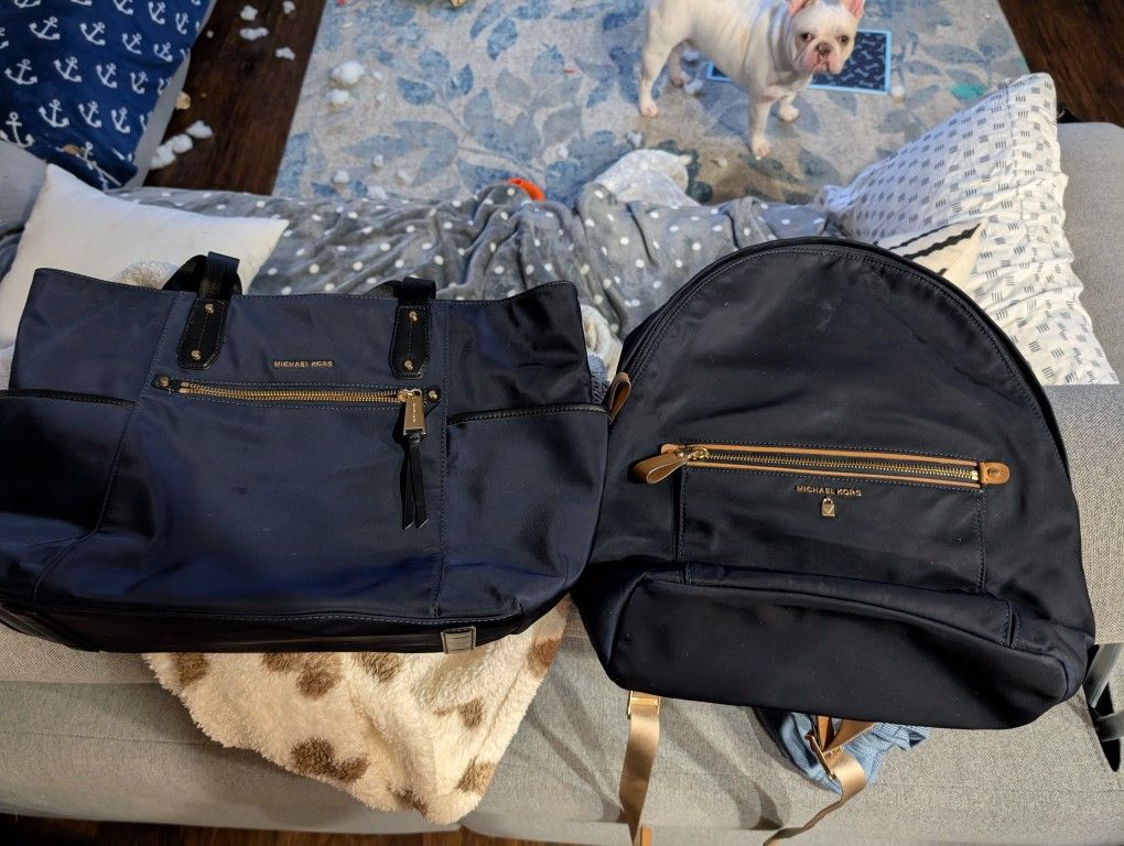 Baby Blue Micheal Kors Purse And Backpack