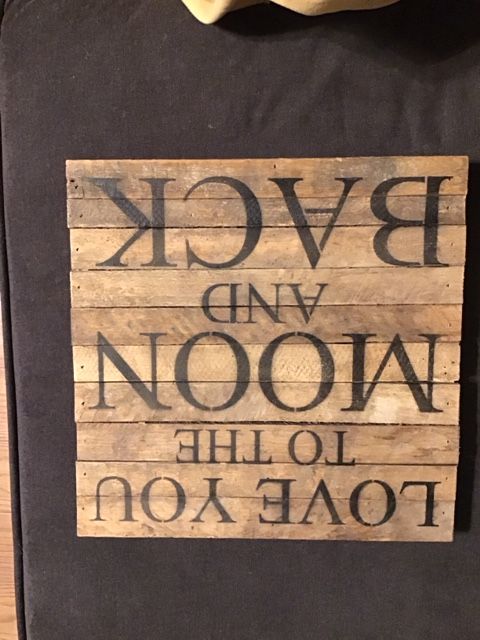 new 14X14 rustic sign LOVE YOU TO THE MOON AND BACK
