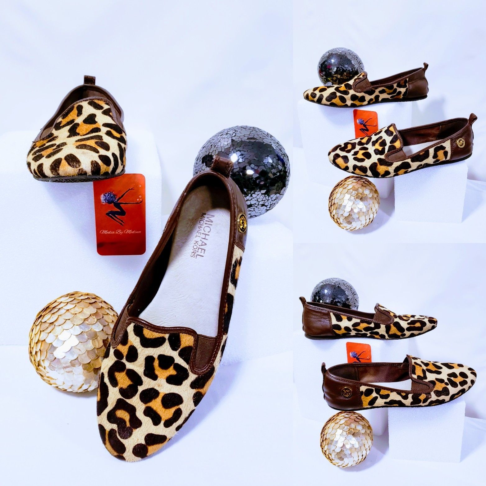 Authentic Michael Kors Leopard print "Merritt" flats 7.5