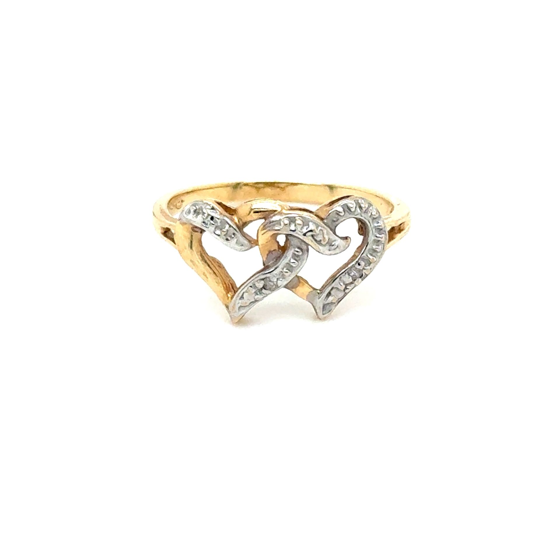 10k Gold Double Heart Ring