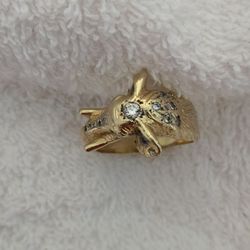 14 K Gold Elephant Ring 