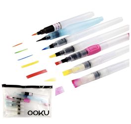 New Watercolor Brush Pens 8 Piece Set - 7 Multi Purpose Watercoloring Brush pens - Bonus Pen Brushes Holder Pouch, Artist Grade Watercolor Brushes fo