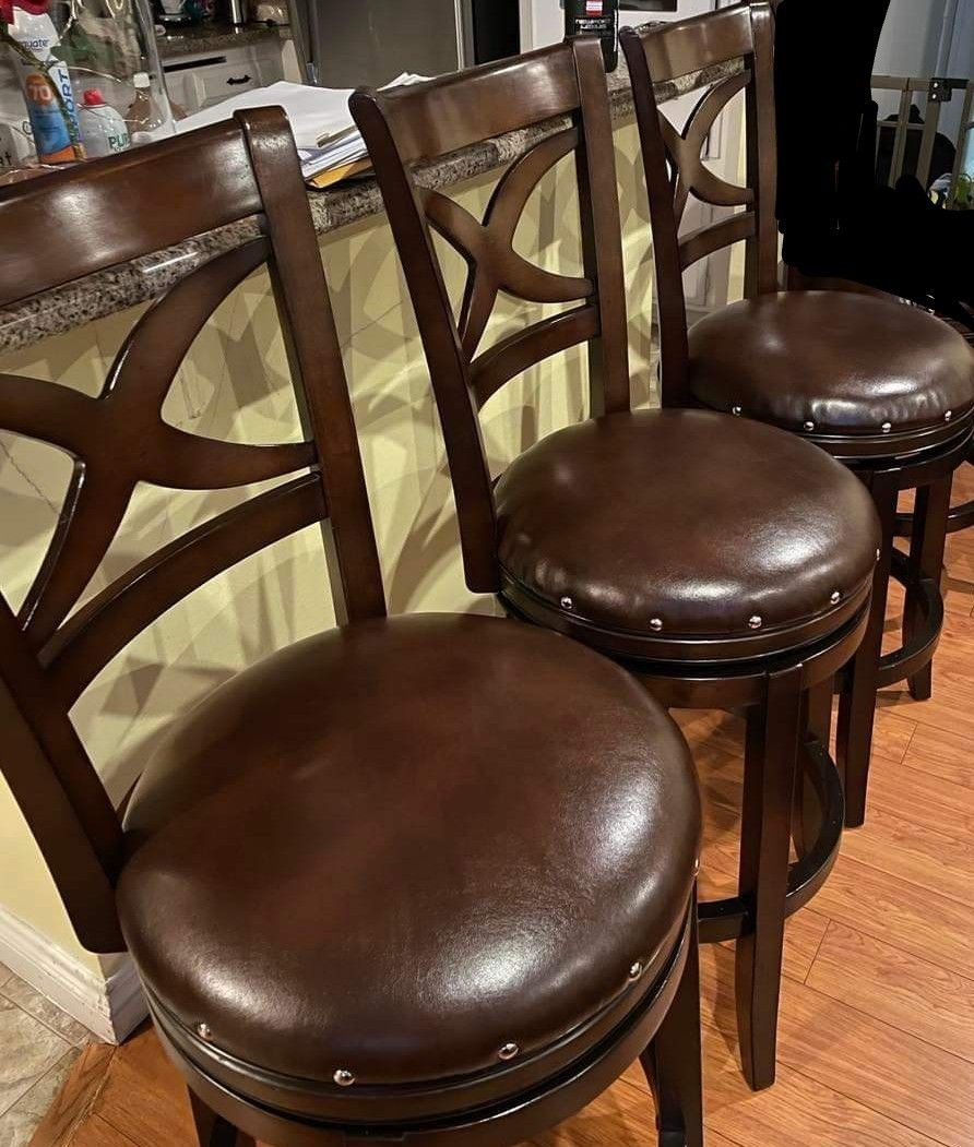 3 Swivel Bar Stools Chairs Barstools 29"