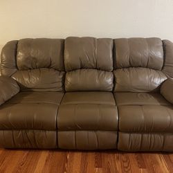 Leather Reclining Sofa