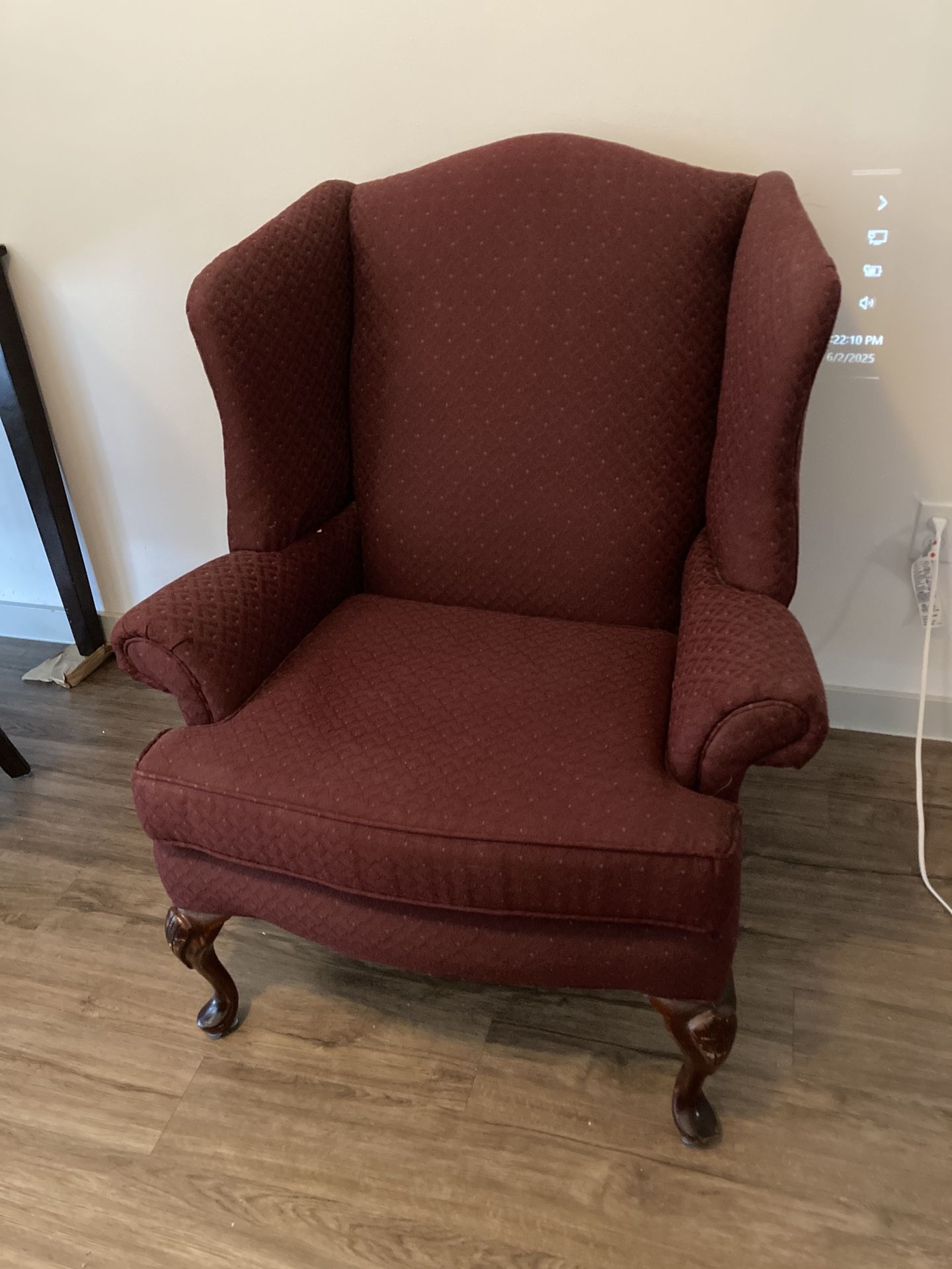 Broyhill Wingback Chair - Red/Burgundy