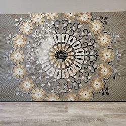 Pier 1 Mosaic Medallion Capiz Panel Art Piece