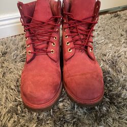 Red Timberland Boots Size 9.5