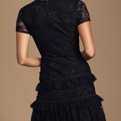Elegant Evening Black Lace Dress