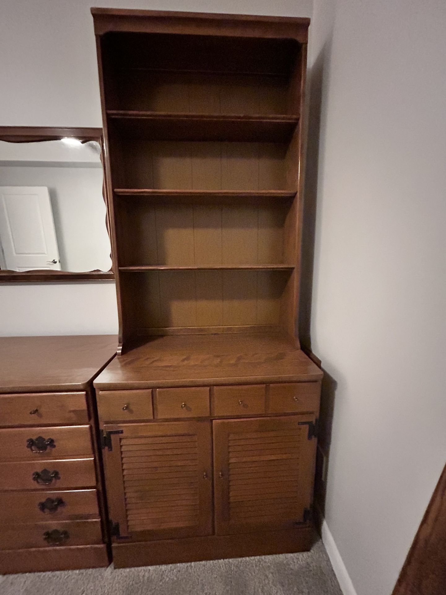 Ethan Allen Vintage Heirloom Maple Cabinet and Bookcase