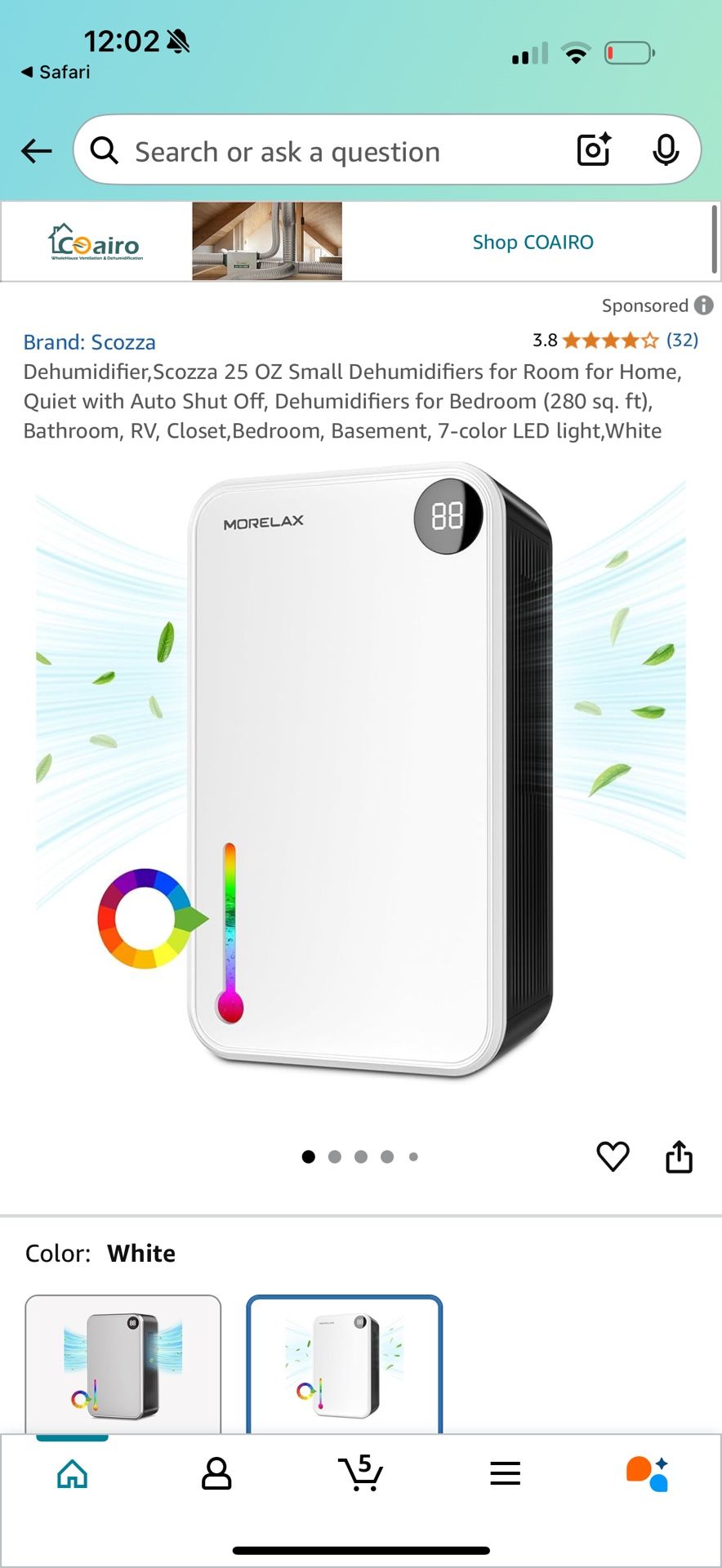 Amzart Dehumidifier