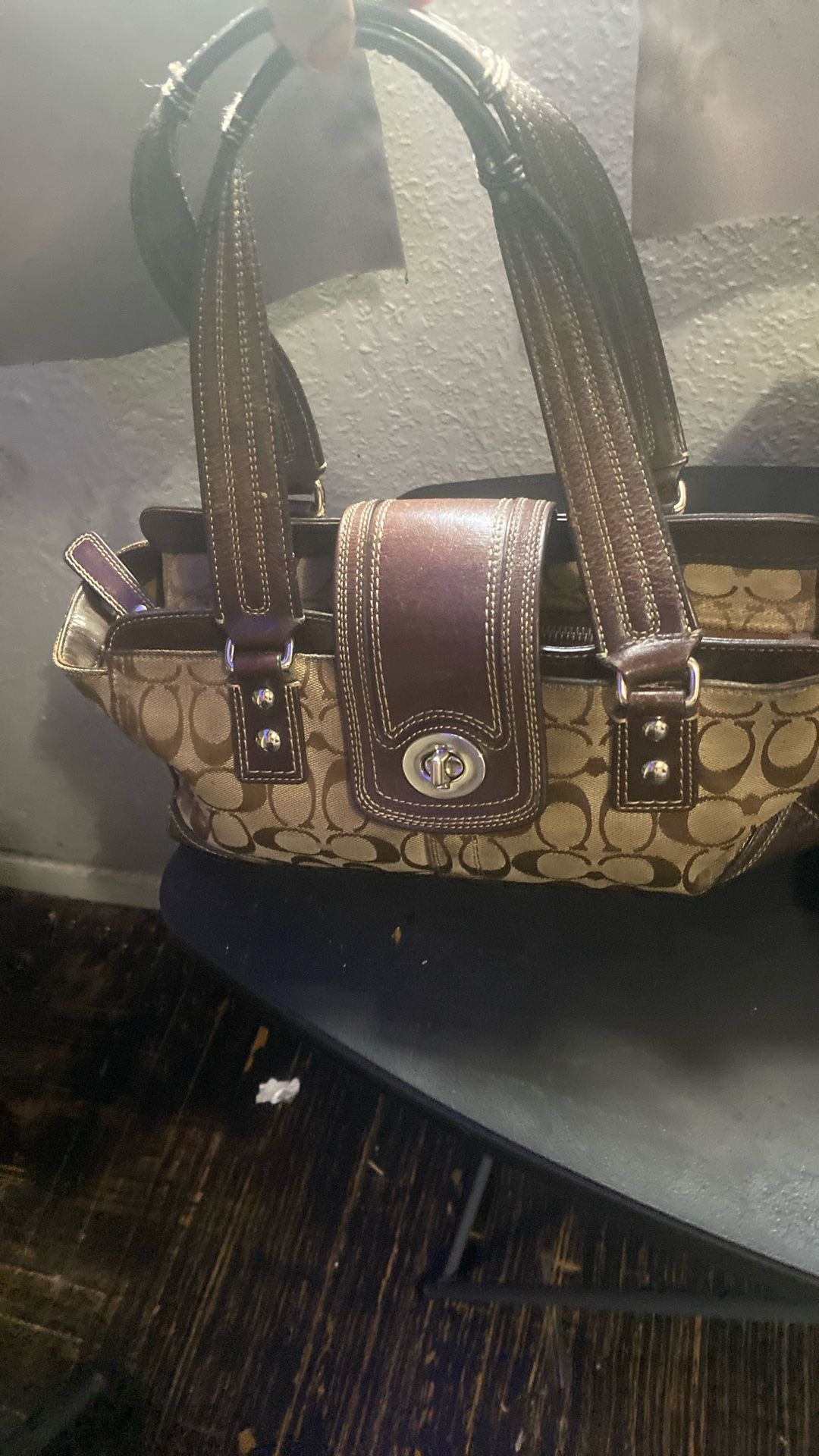 Beige coach purse
