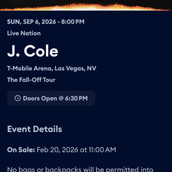 J. Cole – The Fall-Off Tour Tickets