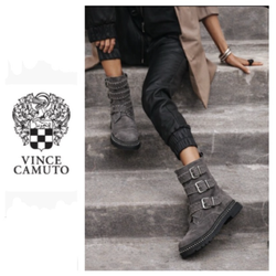 LIKE NEW!  Vince Camuto Bobette 3-strap leather moto boots (8)