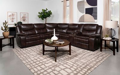 New Power Reclining Sectional.  Dark Grey Or Brown.  113x100x40H.  Free Delivery!