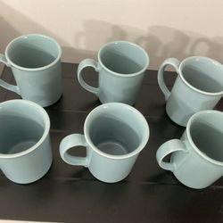 Corning, NY, USA Light Blue Coffee Cup Mug Set of 6 Microwaveable