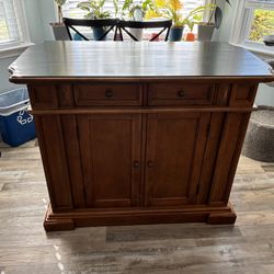 SOLID WOOD Kitchen Island w/ 2 Stools 