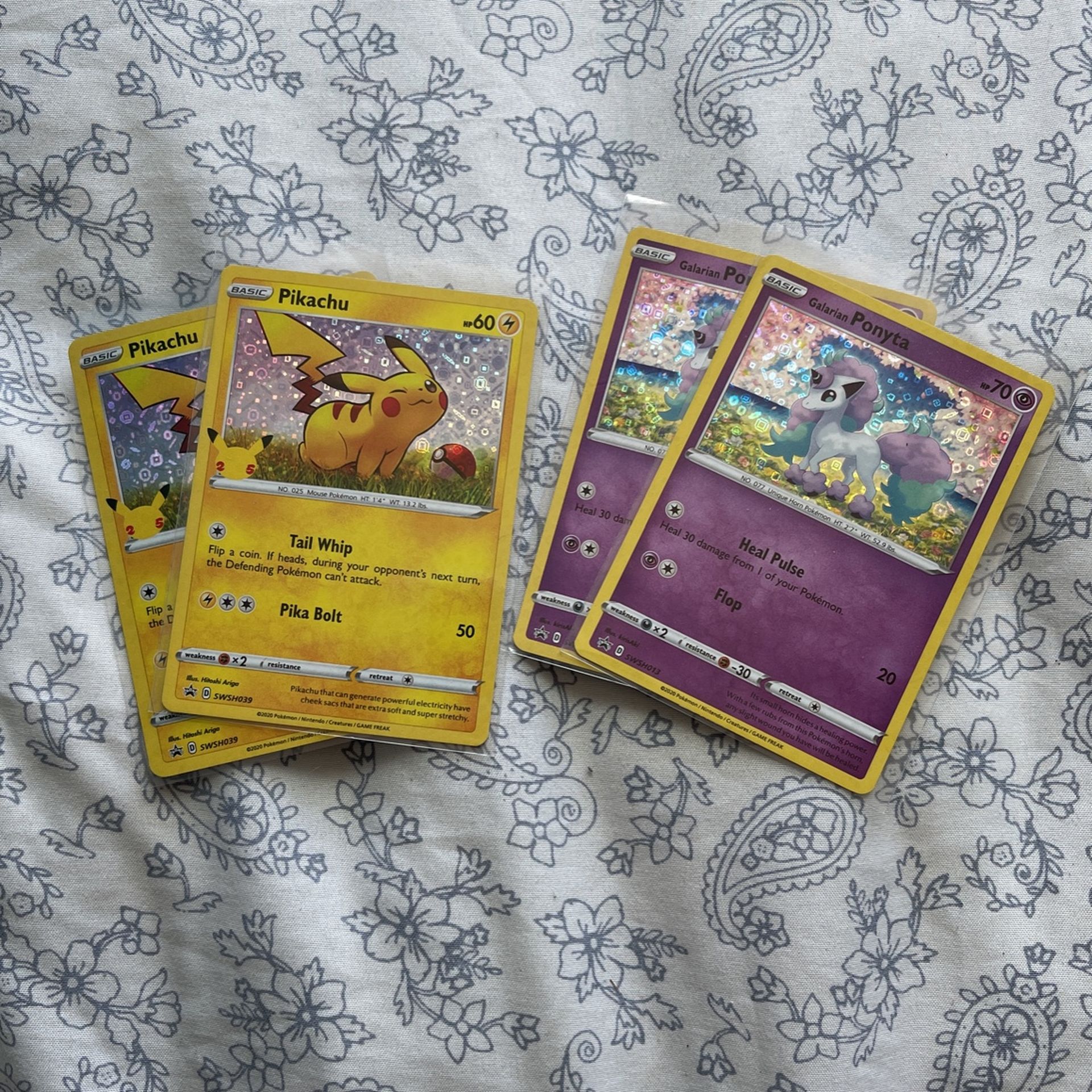 Galarian Ponyta And Pikachu General Mills Promotional Cards
