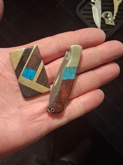 Native American jewlry Combo Turquoiseand wood Inlay