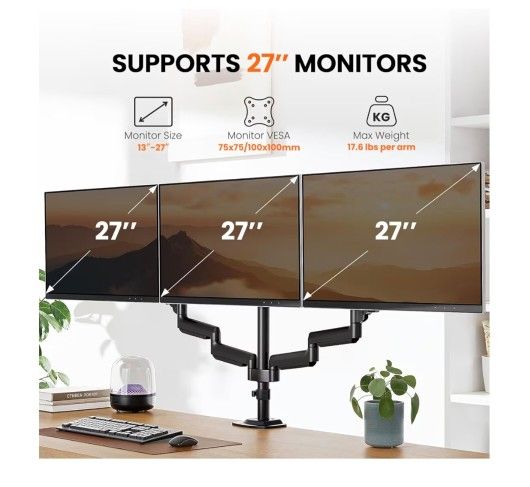 ErGear Triple Monitor Desk Mount (Brand New)