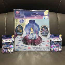 1 Disney Cinderella Table Decorating Kit & 2 Confetti Bags $15 for All (NEW)